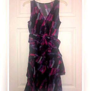 Marc by Marc Jacobs confetti bow tier dress sz 2 silk sleeveless 90s party
